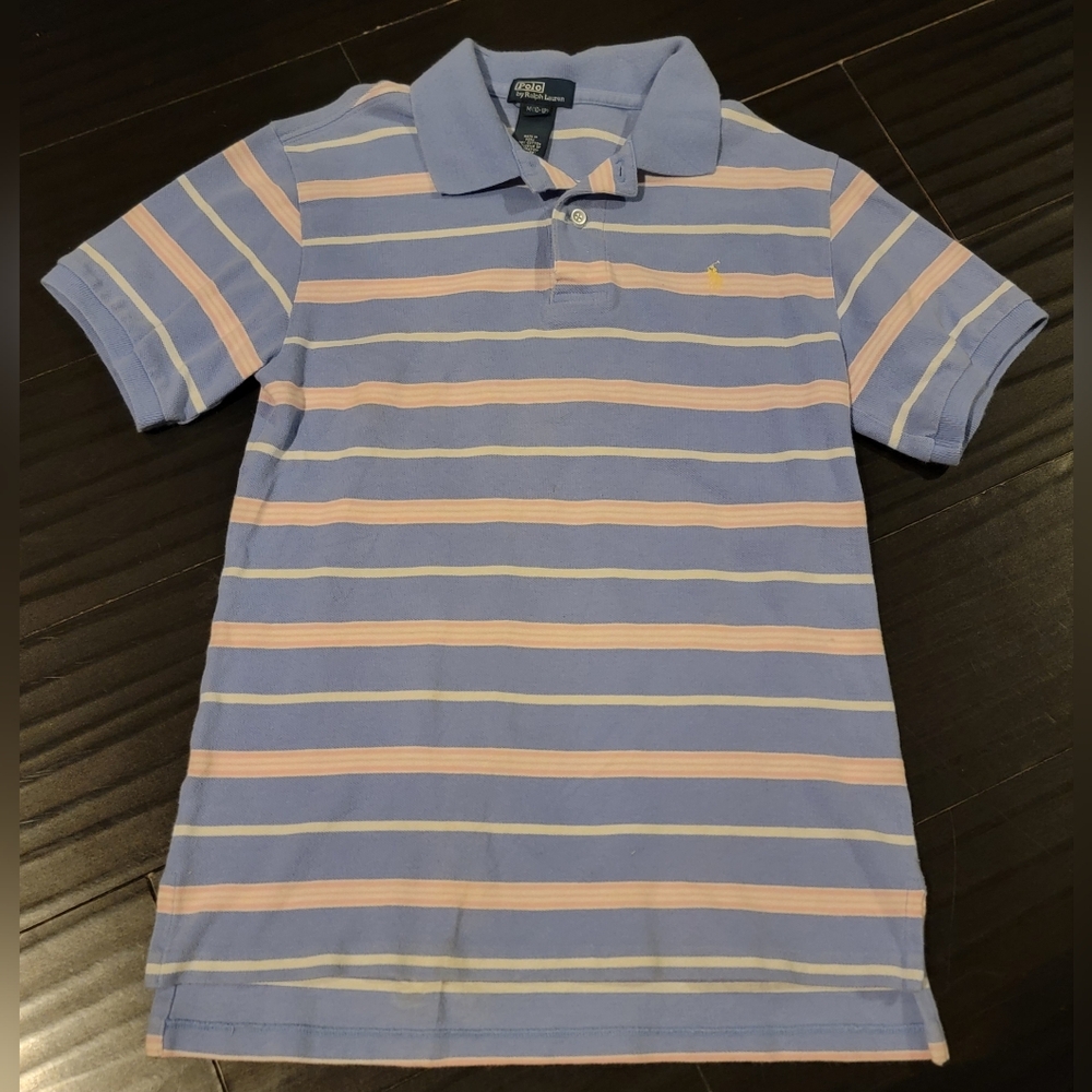 Polo by Ralph Lauren Kids Striped Polo Shirt - Blue and Pink